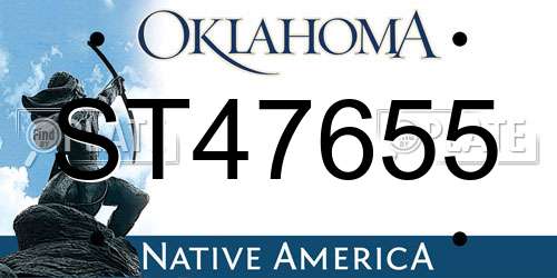 ST47655 Oklahoma License Plate