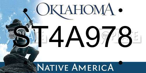 ST4A978 Oklahoma License Plate