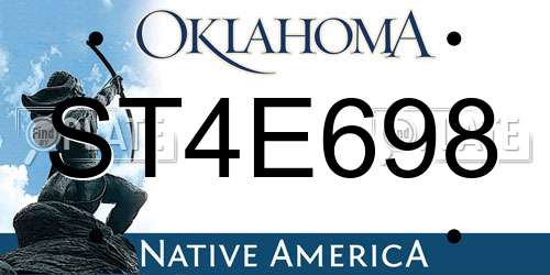 ST4E698 Oklahoma License Plate