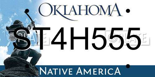 ST4H555 Oklahoma License Plate