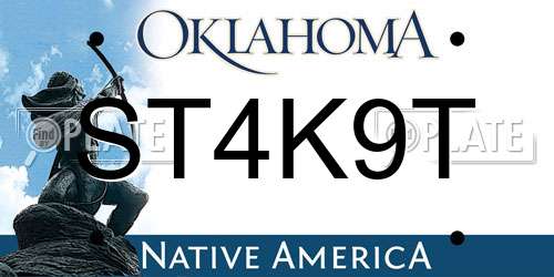 ST4K9T Oklahoma License Plate