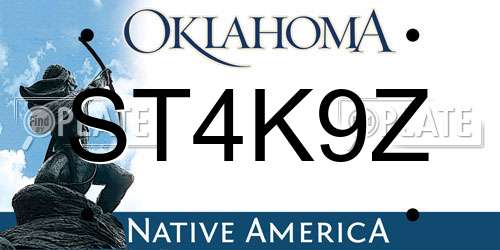 ST4K9Z Oklahoma License Plate