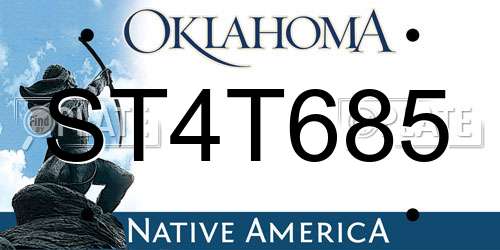 ST4T685 Oklahoma License Plate