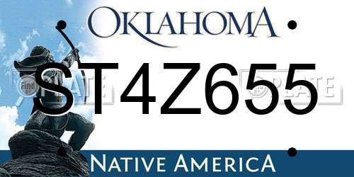 ST4Z655 Oklahoma License Plate