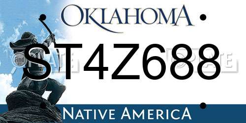 ST4Z688 Oklahoma License Plate