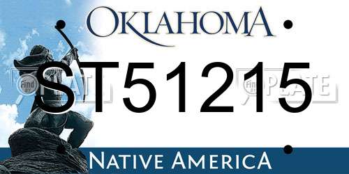 ST51215 Oklahoma License Plate