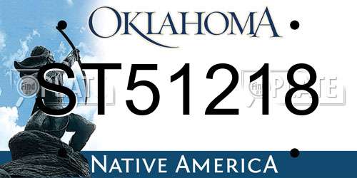 ST51218 Oklahoma License Plate