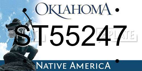 ST55247 Oklahoma License Plate