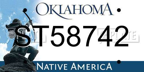 ST58742 Oklahoma License Plate