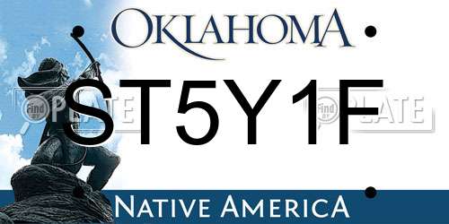 ST5Y1F Oklahoma License Plate