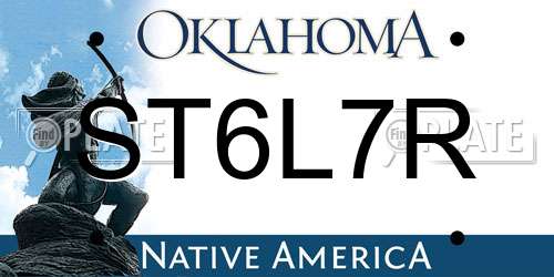 ST6L7R Oklahoma License Plate