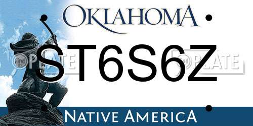 ST6S6Z Oklahoma License Plate