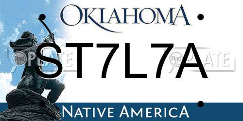 ST7L7A Oklahoma License Plate