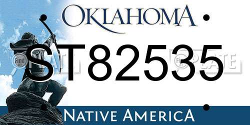 ST82535 Oklahoma License Plate