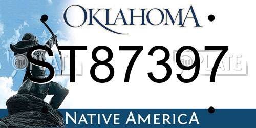 ST87397 Oklahoma License Plate