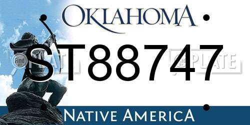 ST88747 Oklahoma License Plate