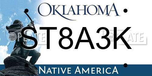 ST8A3K Oklahoma License Plate