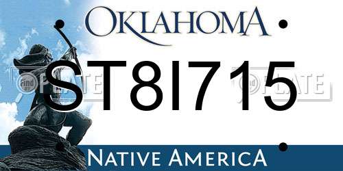 ST8I715 Oklahoma License Plate