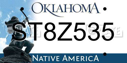 ST8Z535 Oklahoma License Plate