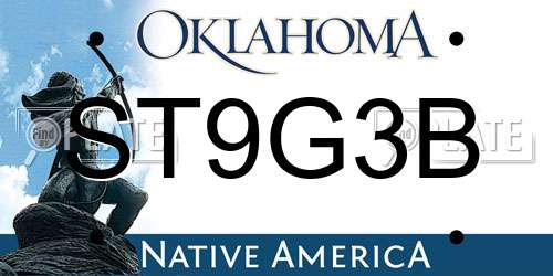 ST9G3B Oklahoma License Plate