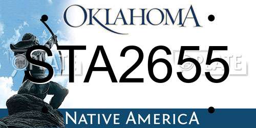 STA2655 Oklahoma License Plate