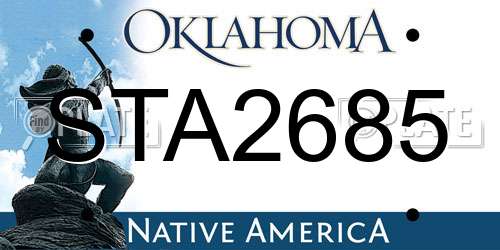 STA2685 Oklahoma License Plate