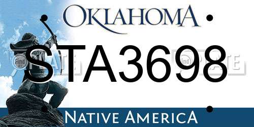 STA3698 Oklahoma License Plate