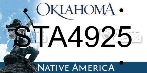 STA4925 Oklahoma License Plate