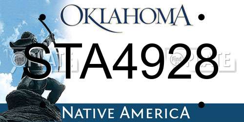 STA4928 Oklahoma License Plate