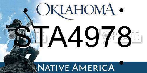 STA4978 Oklahoma License Plate