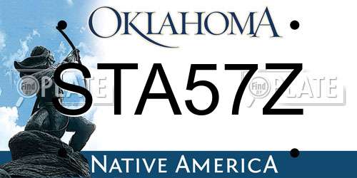 STA57Z Oklahoma License Plate
