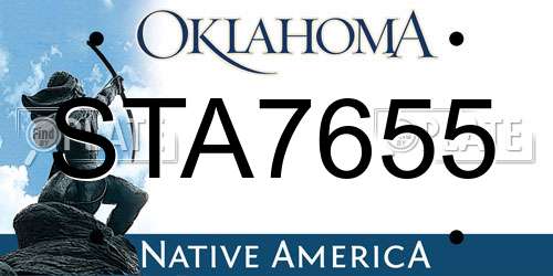 STA7655 Oklahoma License Plate