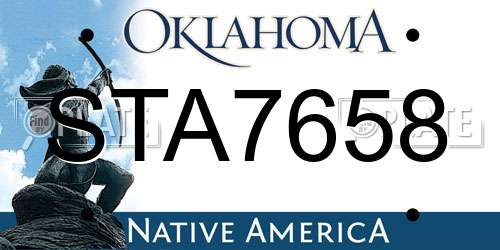 STA7658 Oklahoma License Plate