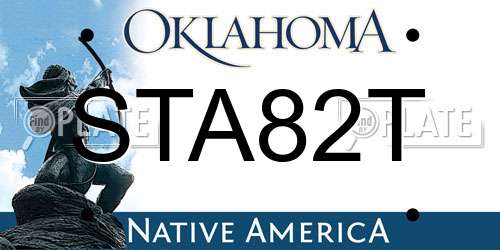 STA82T Oklahoma License Plate