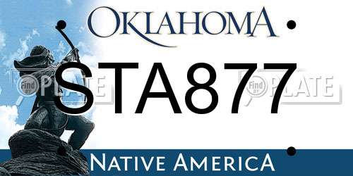 STA877 Oklahoma License Plate