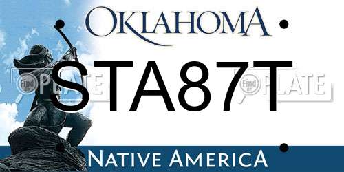STA87T Oklahoma License Plate