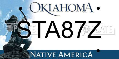 STA87Z Oklahoma License Plate