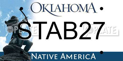 STAB27 Oklahoma License Plate