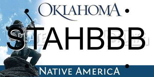 STAHBBB Oklahoma License Plate