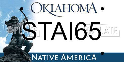 STAI65 Oklahoma License Plate