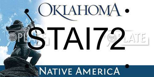 STAI72 Oklahoma License Plate