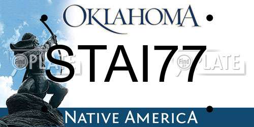 STAI77 Oklahoma License Plate