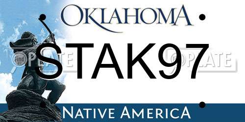 STAK97 Oklahoma License Plate