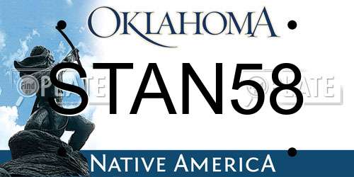 STAN58 Oklahoma License Plate