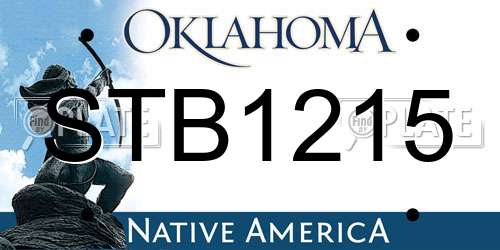 STB1215 Oklahoma License Plate
