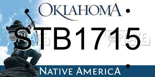 STB1715 Oklahoma License Plate