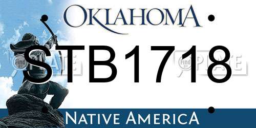 STB1718 Oklahoma License Plate