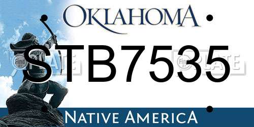 STB7535 Oklahoma License Plate