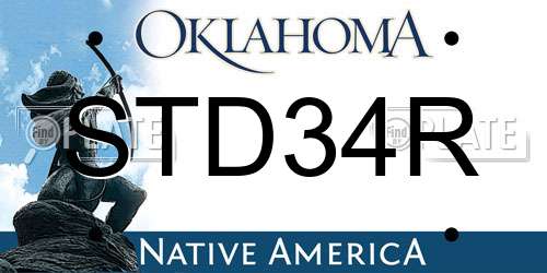 STD34R Oklahoma License Plate