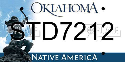 STD7212 Oklahoma License Plate